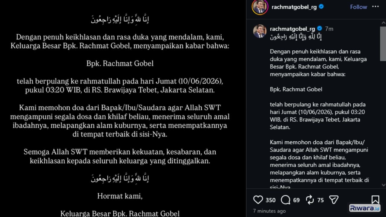Tangkap Layar Instagram resmi rachmatgobelrg
